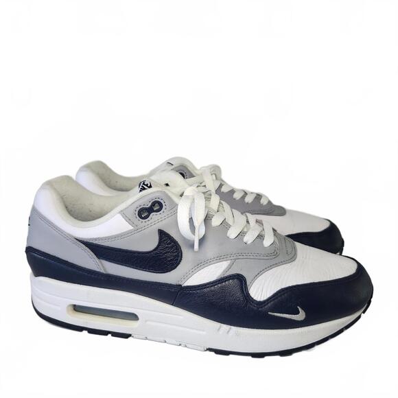 Nike Other - Nike Air Max 1 Men's Sneakers Size 10 White Gray Navy